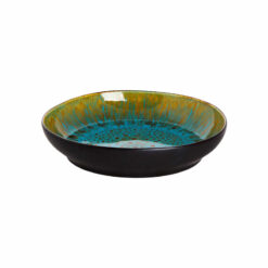 Palmer Lotus Diep Bord 21 cm Turquoise Zwart Stoneware