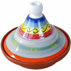 Tapas Girona Schaal 27 cm Bruin met Kleurige Deksel Aardewerk