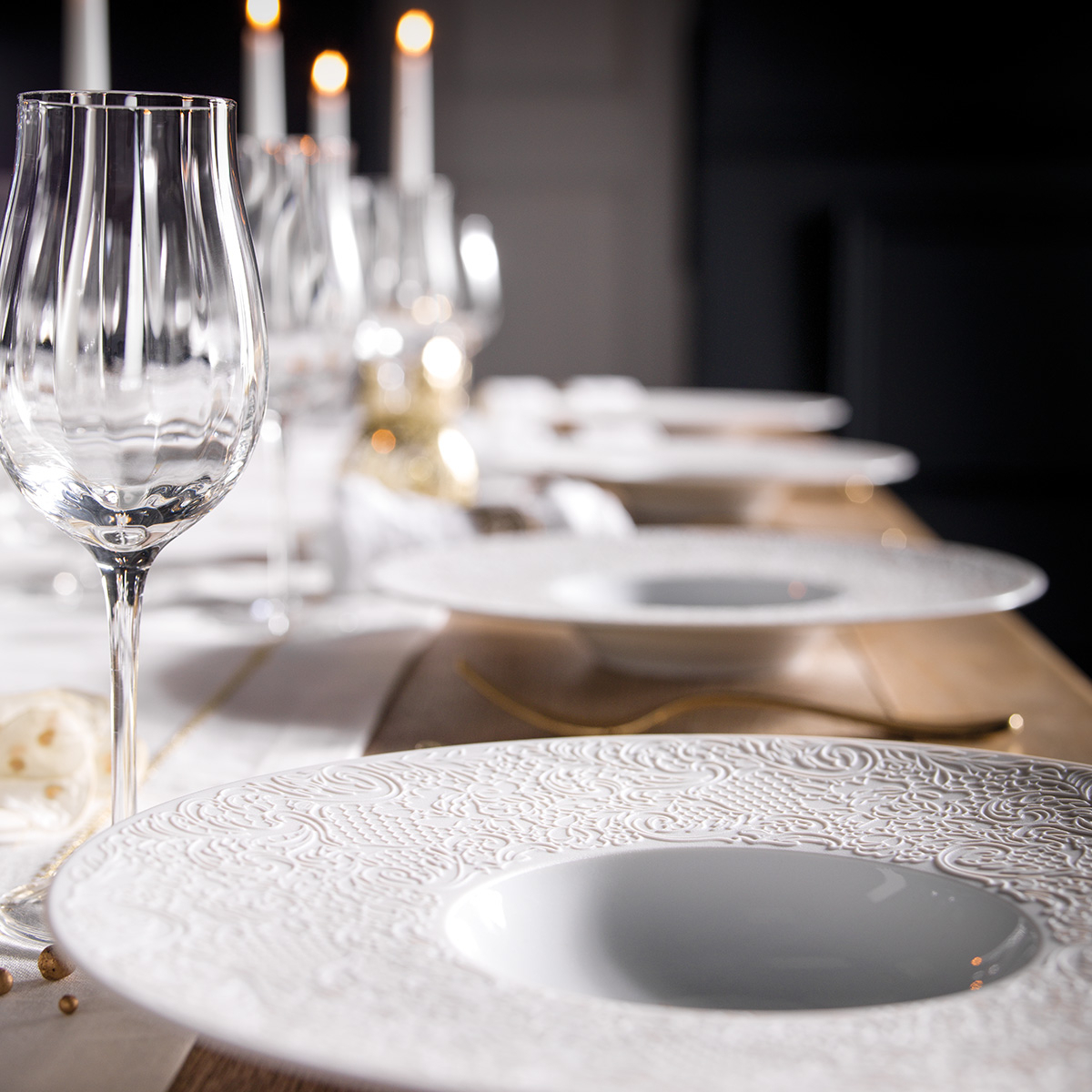 Degrenne L Couture Wit 30 cm Diep Bord Porselein - Afbeelding 4