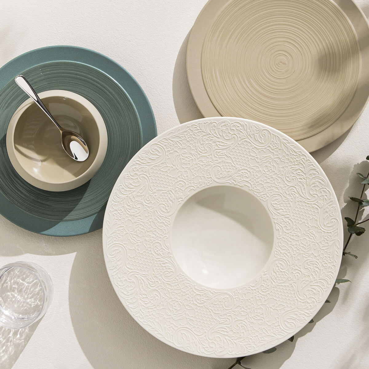 Degrenne L Couture Ivoor 30 cm Diep Bord Porselein - Afbeelding 4