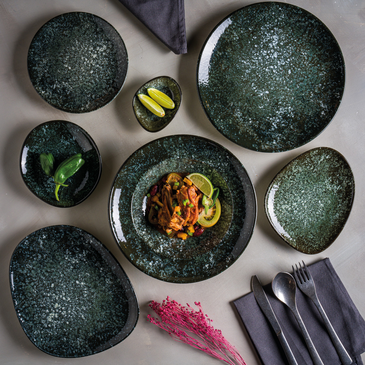 Bonna Cosmos Black Vago Bord 24 x 20 cm - Afbeelding 2