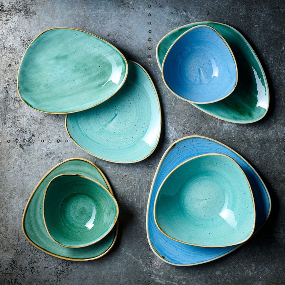 Churchill Stonecast Triangle Bowl 15,3 cm Cornflower Blue - Afbeelding 2